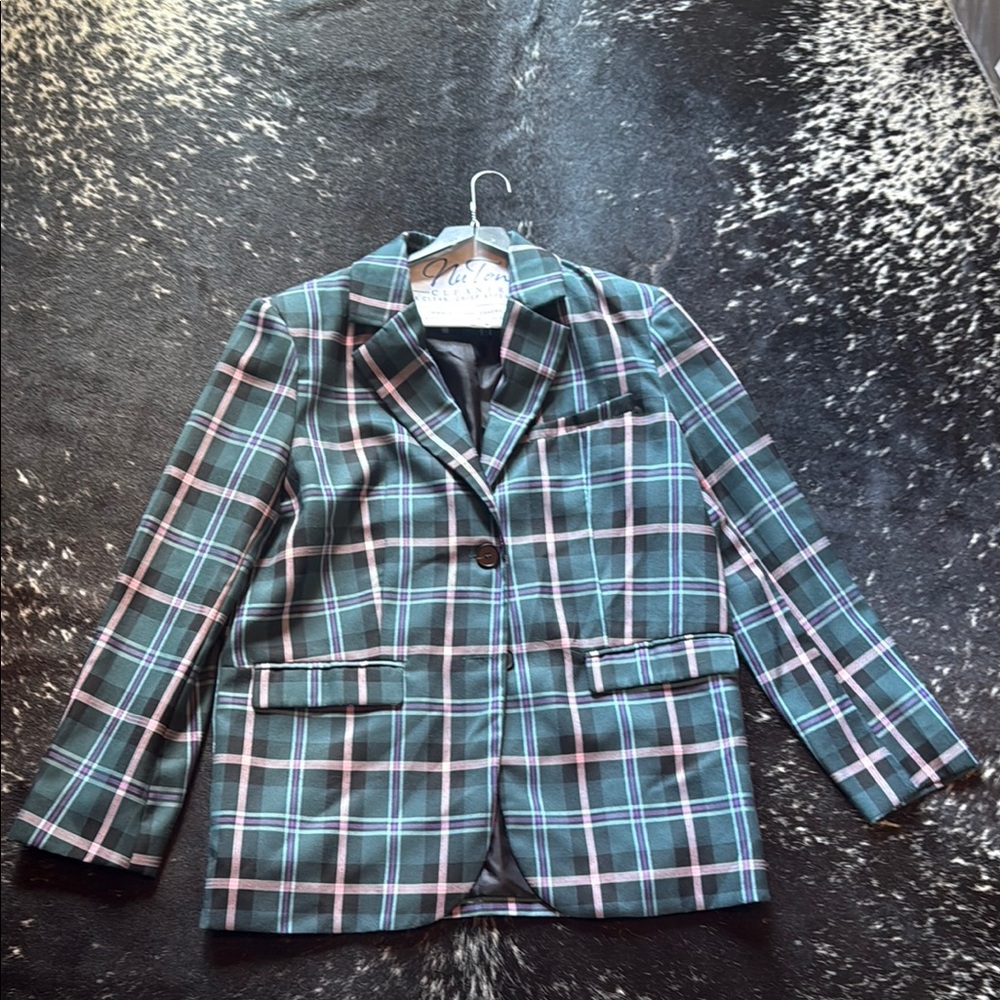 Plaid Women's Blazer Jacket